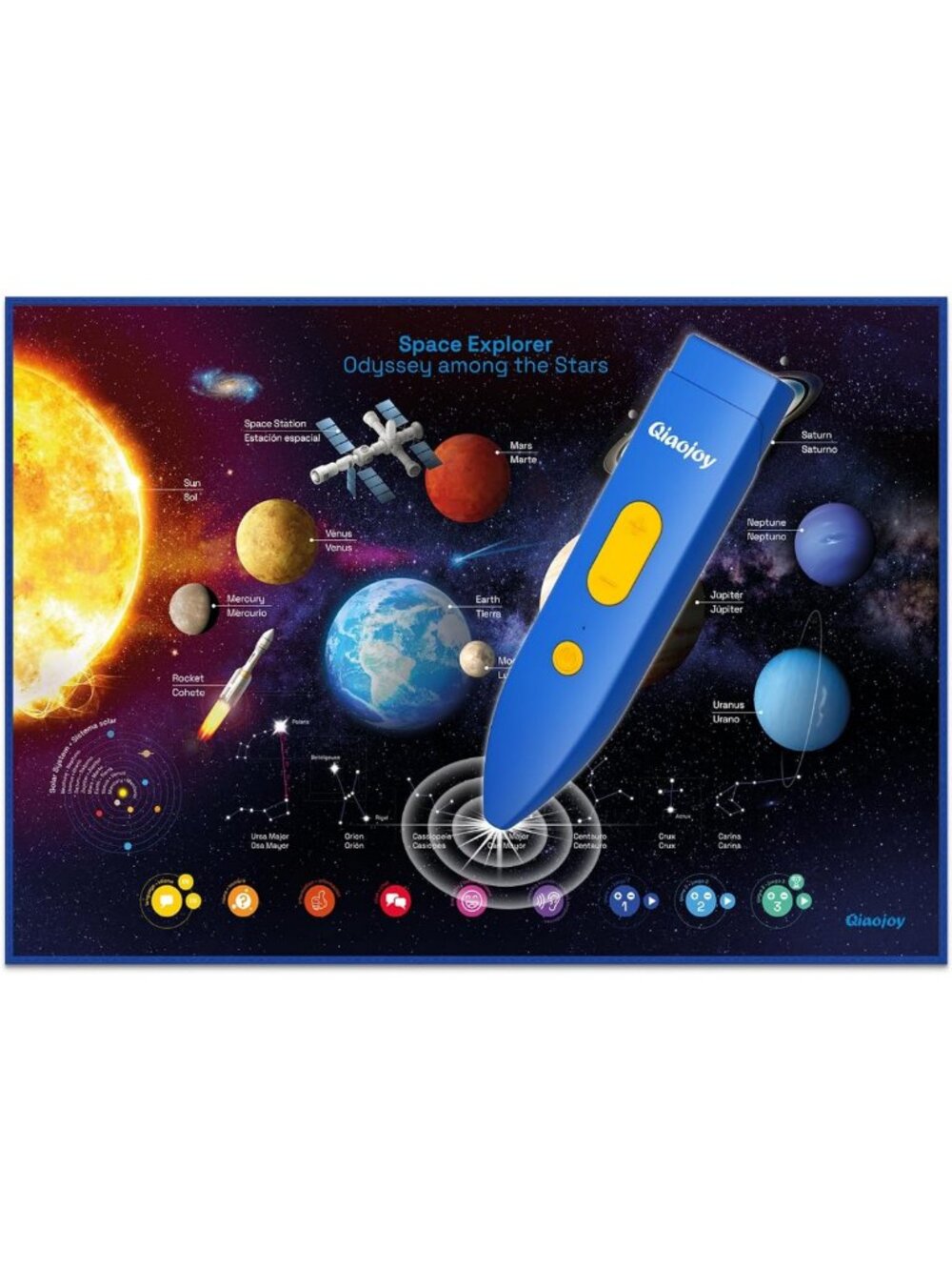 Interactive Bilingual Solar System Poster for Kids - STEM Learning Wall Decor